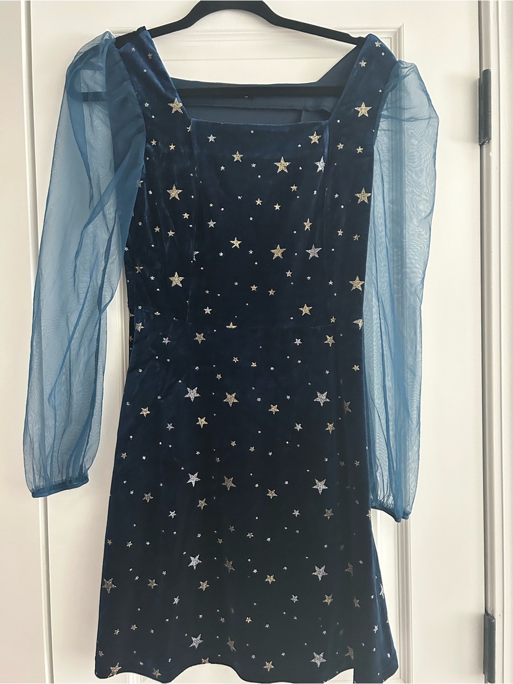 Allegra K Navy Blue Top with Black Label